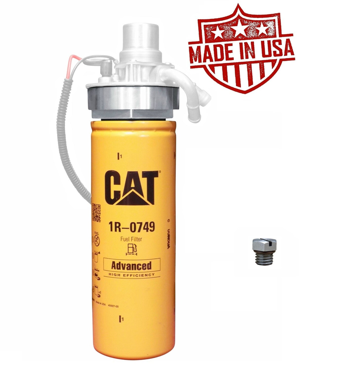 CAT Fuel Filter Adapter W/ 1R-0749 Filter for 6.6l Duramax 2001-2016 Chevy GMC