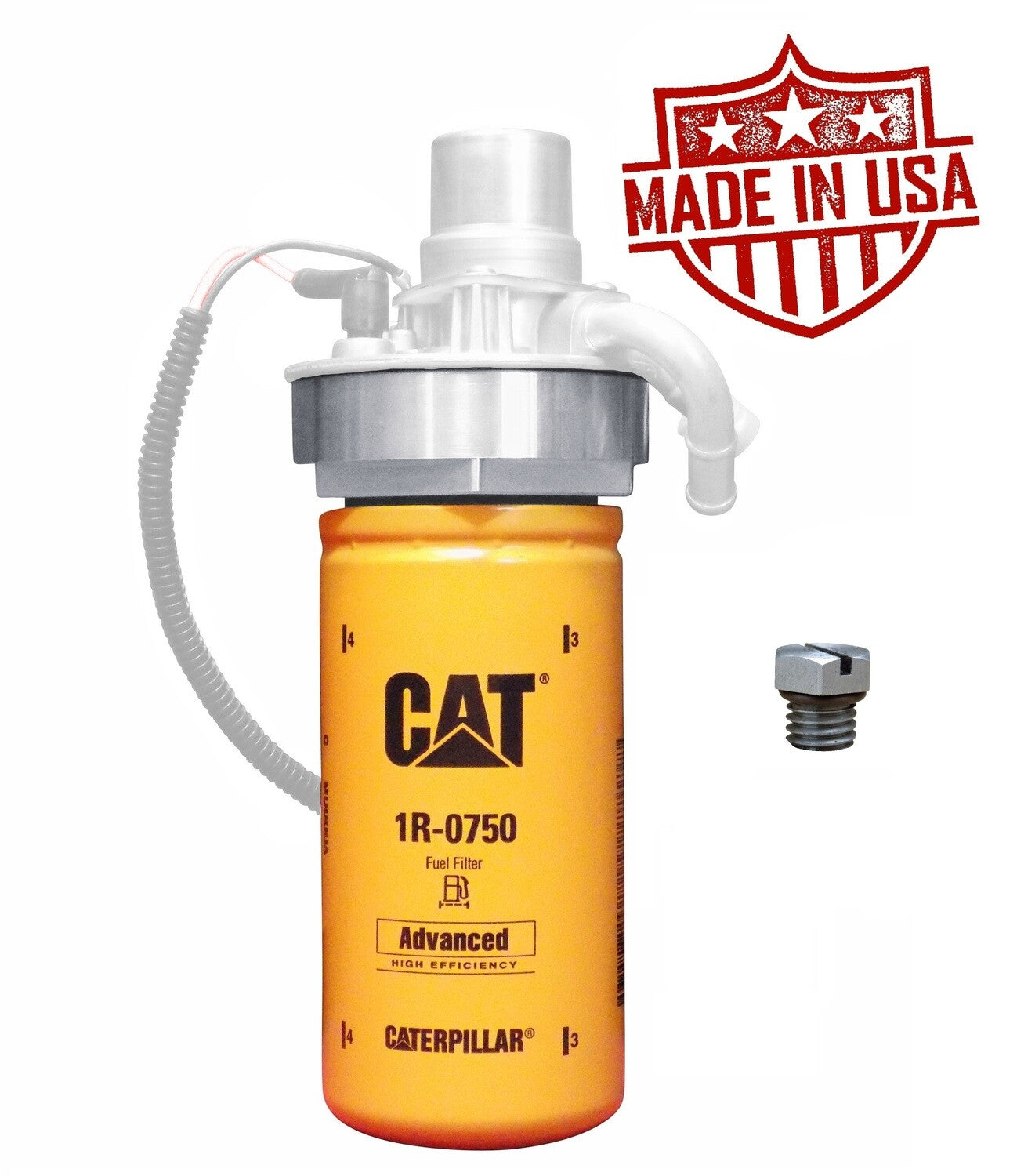 CAT Fuel Filter Adapter W/ 1R-0750 Filter for 2001-2016 Duramax 6.6l
