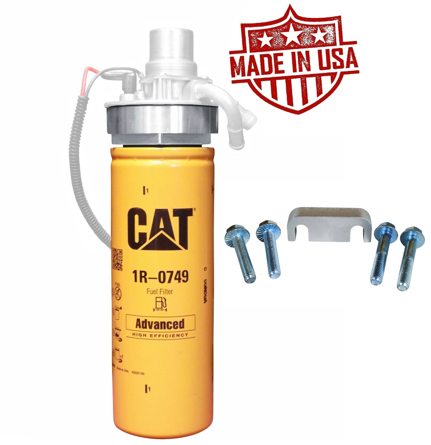 CAT Fuel Filter Adapter W/ 1R-0749 Filter for 6.6l Duramax 2001-2016 Chevy GMC
