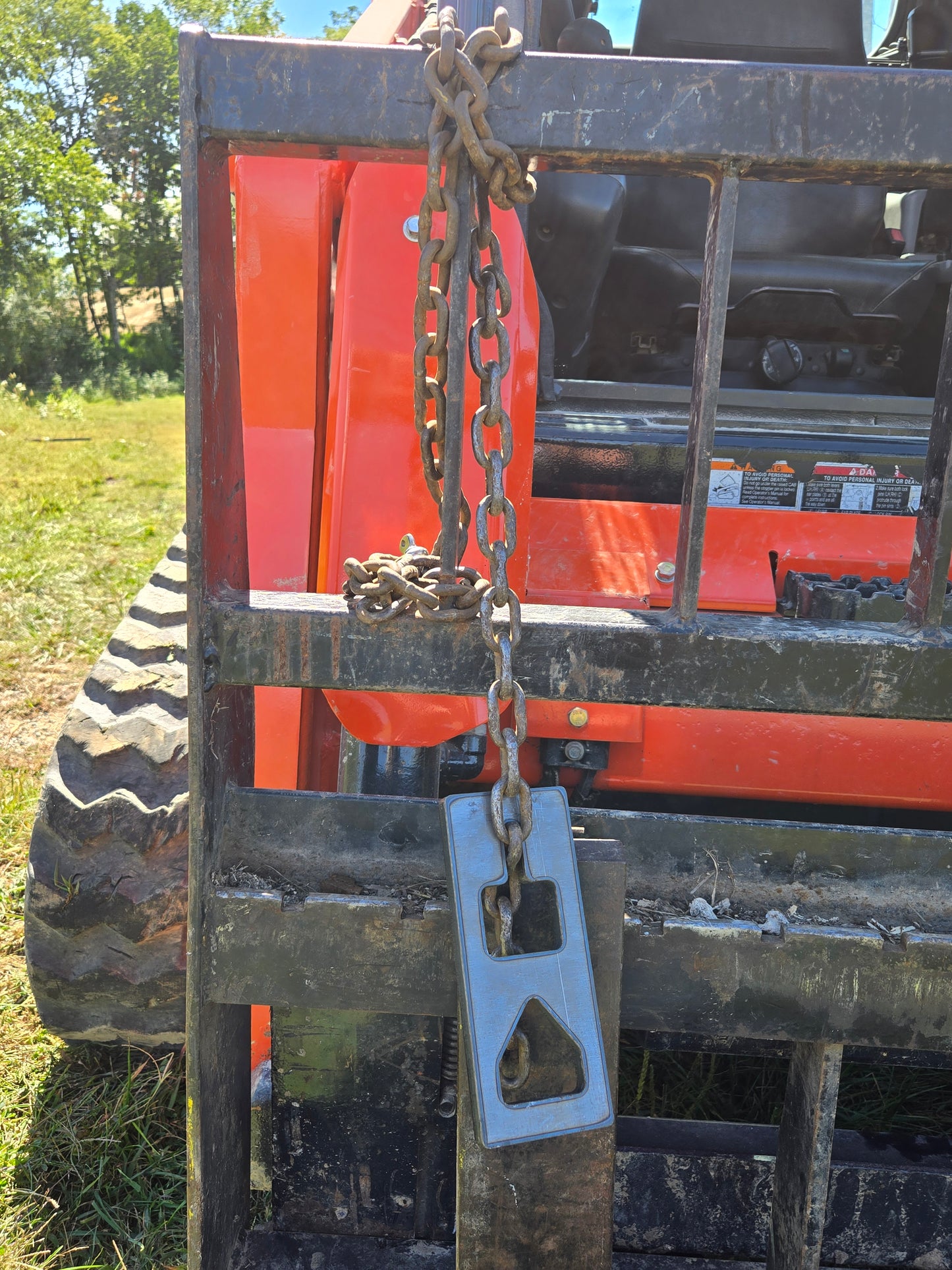 T-Post Electric Fence Post Puller Chain Adapter - 1/2" Thick Steel - Made In USA