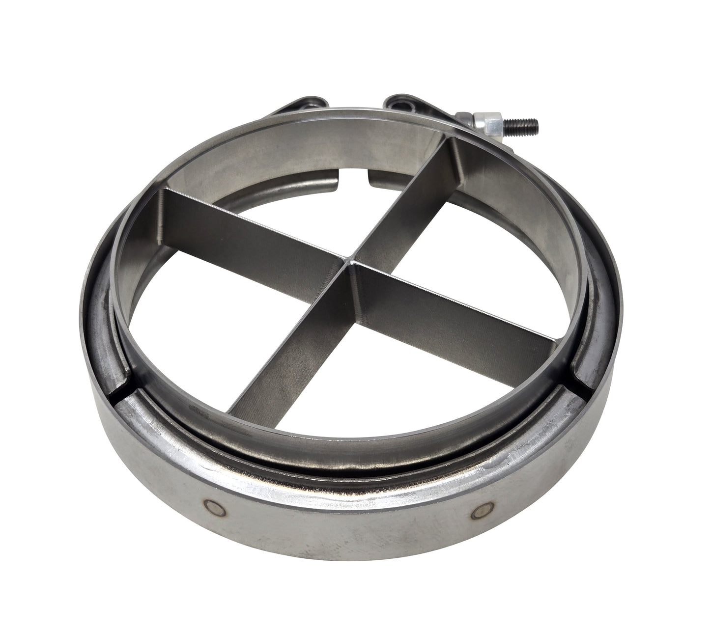 "Short" 5in Marmon Flare S400 *T6 Foot* Downpipe Turbo Guard Cross Bolts Flare Flange & Clamp