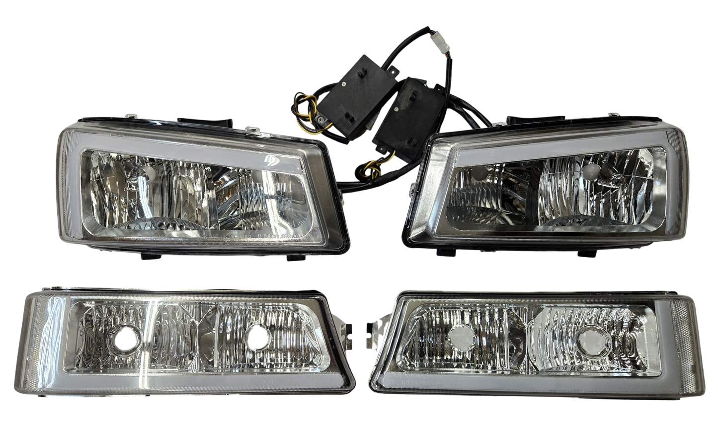 Switchback Cat Eye Headlights for 6.6l Duramax LB7-LBZ 03-06 Chevy Silverado