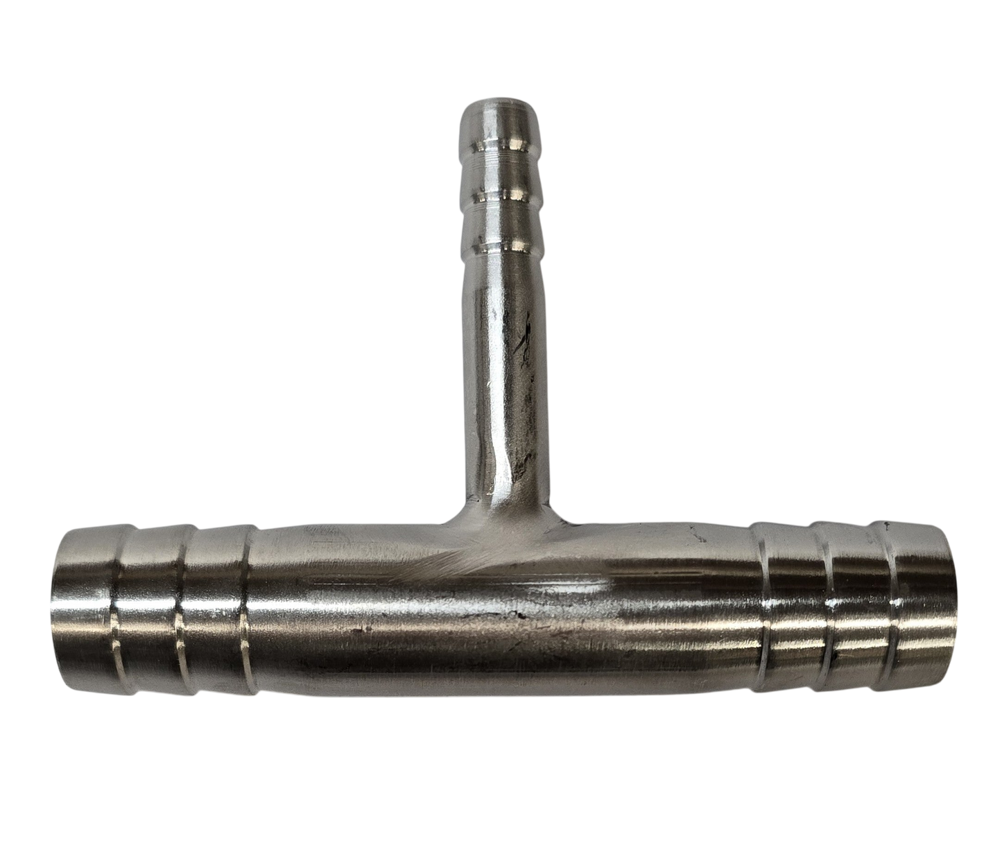 Reducer Hose Barb Tee Fitting 3/4" x 3/8" x 3/4" Stainless