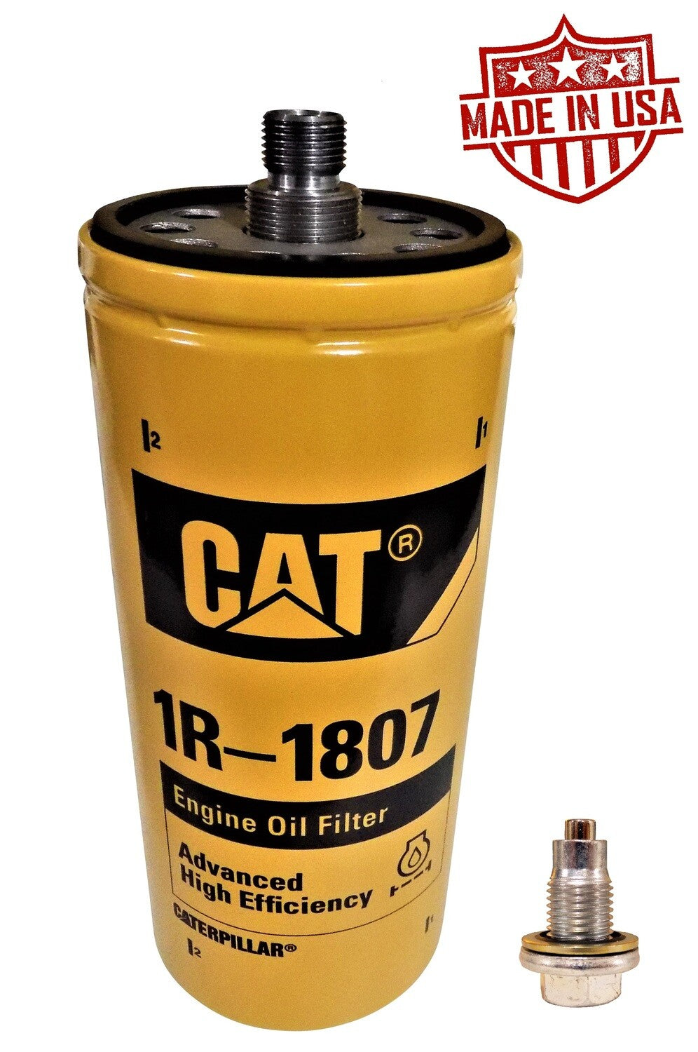 CAT Oil Filter Adapter & CAT 1R-1807 Filter for 2001-2019 6.6l Duramax Chevy GMC