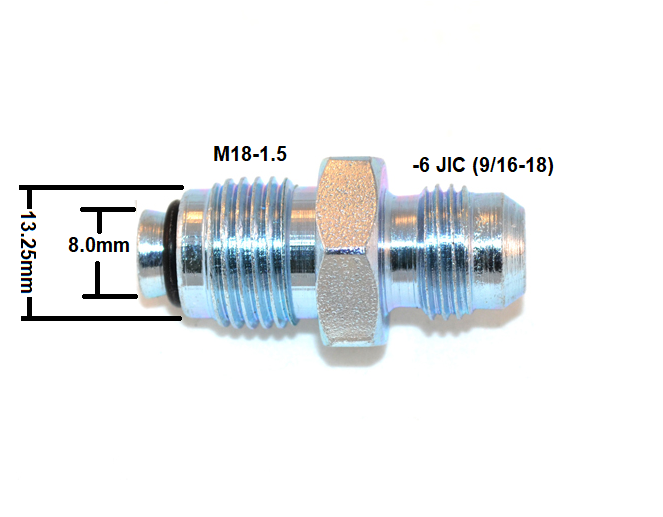 Power Steering Hydroboost Bump Tube Hose Adapter M18-1.5 to -6AN