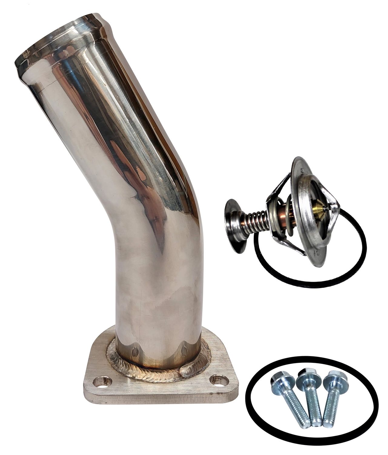 Stainless HD Thermostat Housing Water Neck for 1994-98 Ford Powerstroke 7.3L