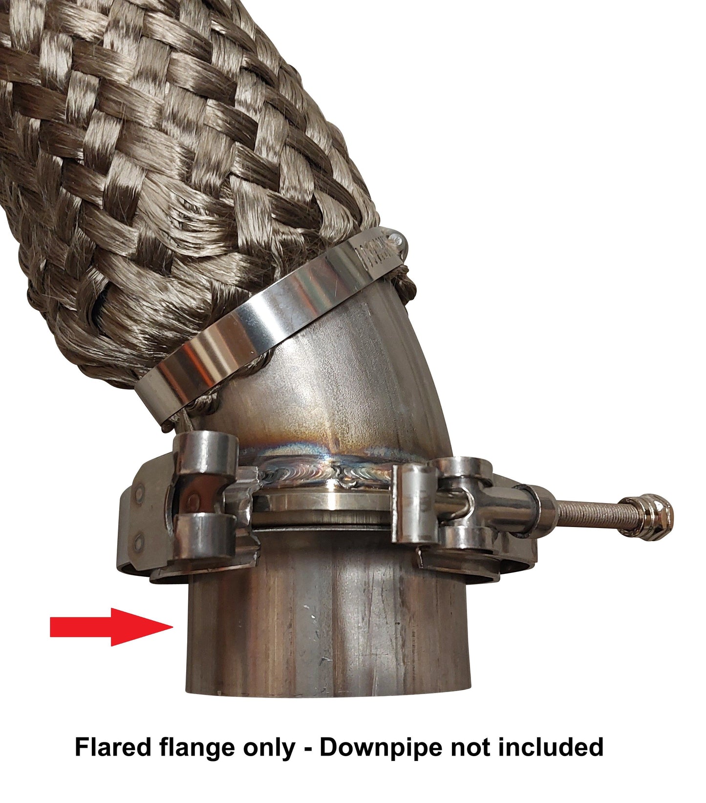 Lower Downpipe Exhaust Side V-band Flare Flange for 6.6l 2001-2015 Duramax