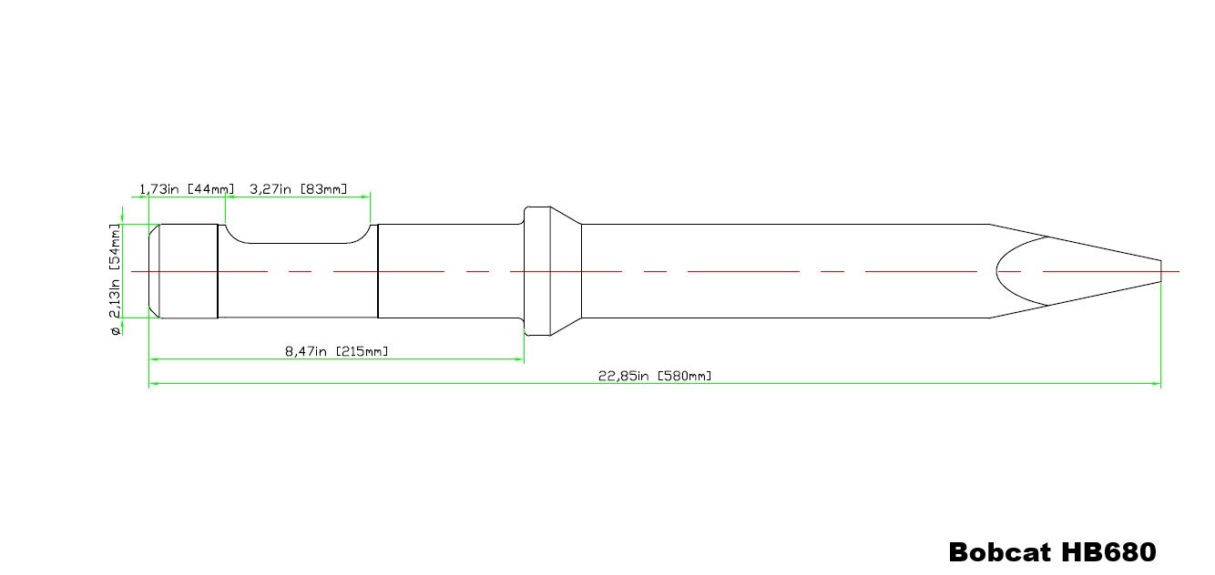 Breaker Bit Chisel Point Hydraulic Jack Hammer Concrete Cement For Bobcat HB680
