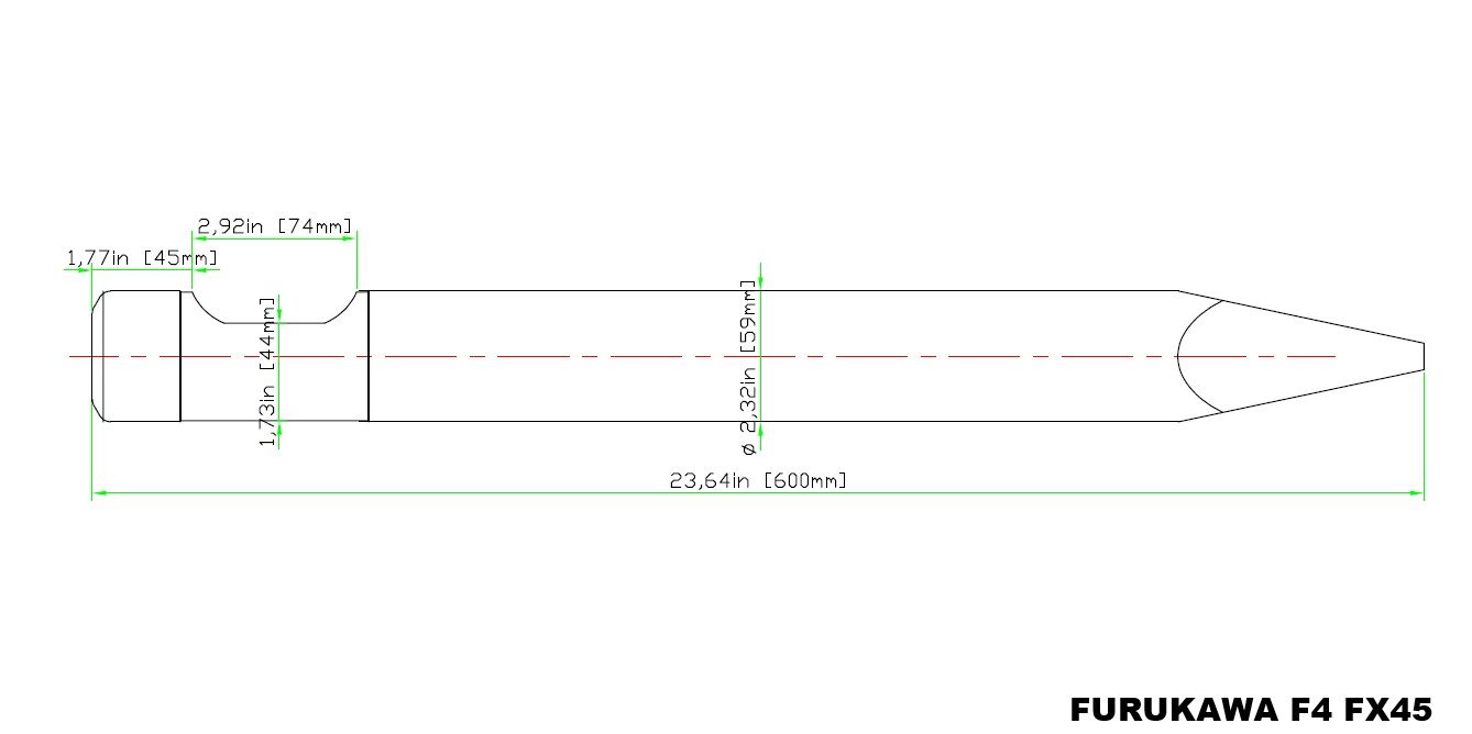 Breaker Bit Chisel Point Hydraulic Jack Hammer Concrete Cement for FRD F4 / FX45