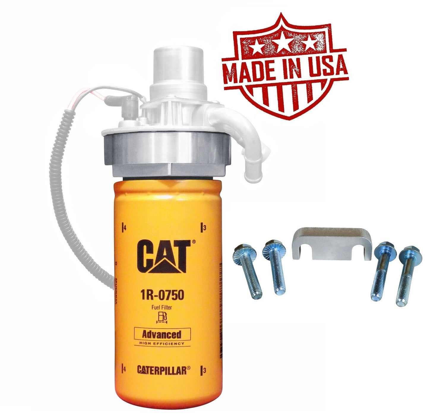 CAT Fuel Filter Adapter W/ 1R-0750 Filter for 2001-2016 Duramax 6.6l