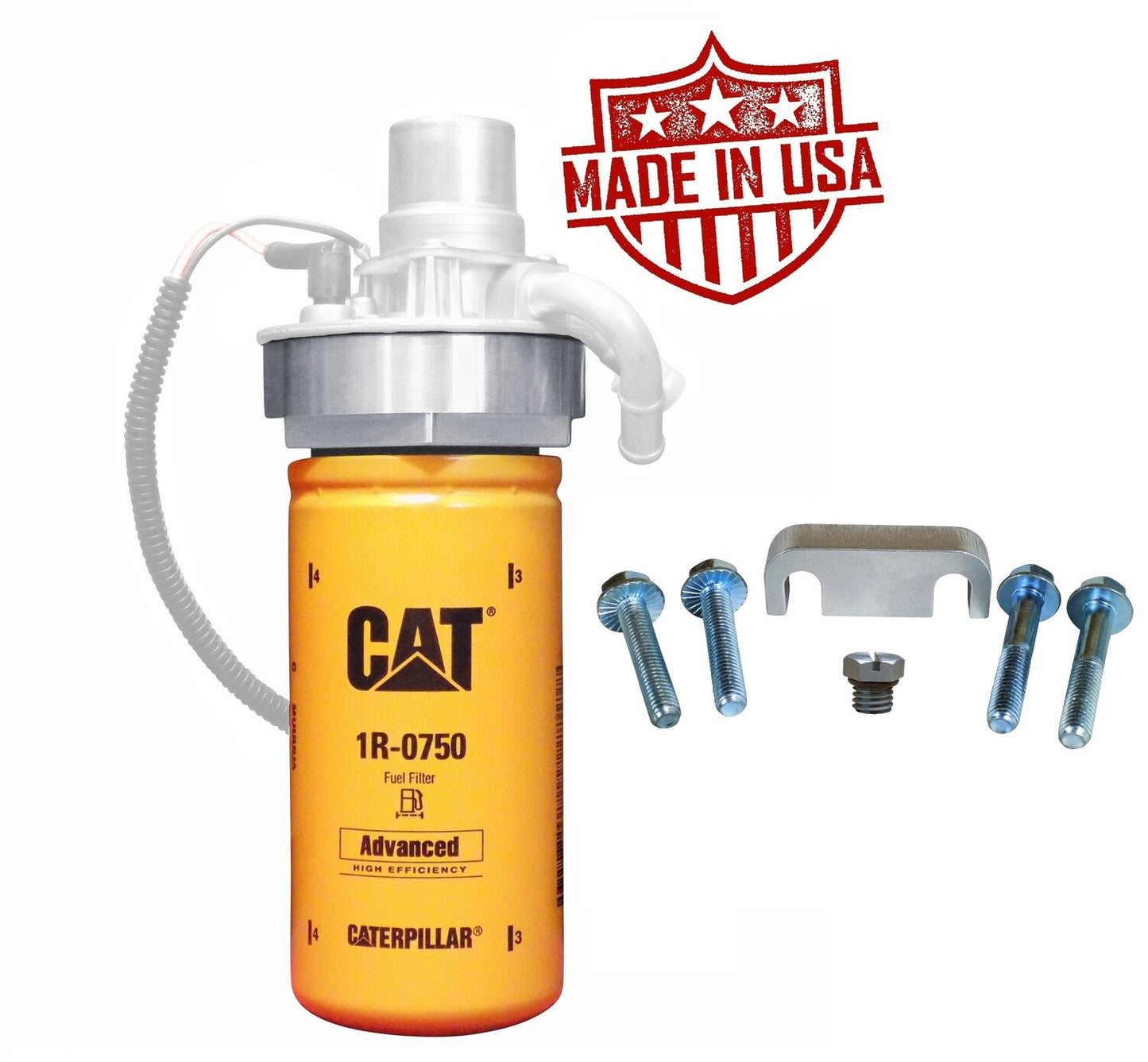 CAT Fuel Filter Adapter W/ 1R-0750 Filter for 2001-2016 Duramax 6.6l