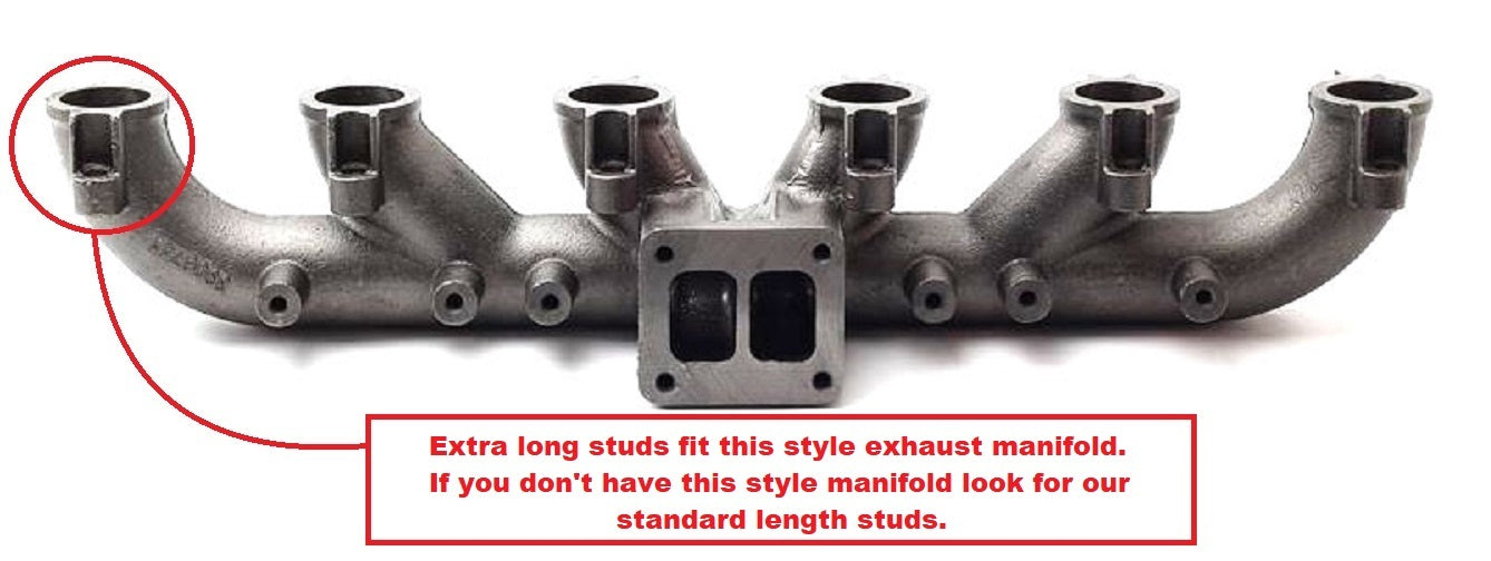 Extra Long Exhaust Manifold Stainless Stud Kit for 1st Gen 12V 5.9l Cummins Diesel