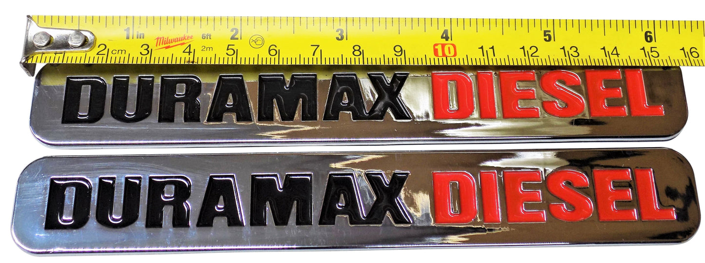 Set of Chrome Door Badges Emblems for 6.6l Duramax Diesel Pair