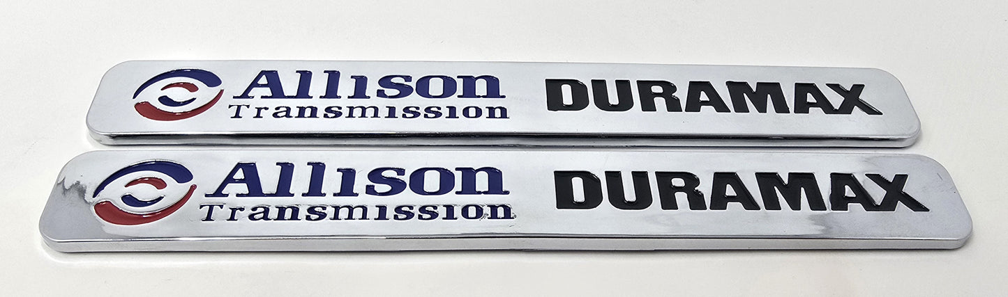 Set of Chrome Door Badges Emblems for 6.6l Allison Duramax Diesel Pair
