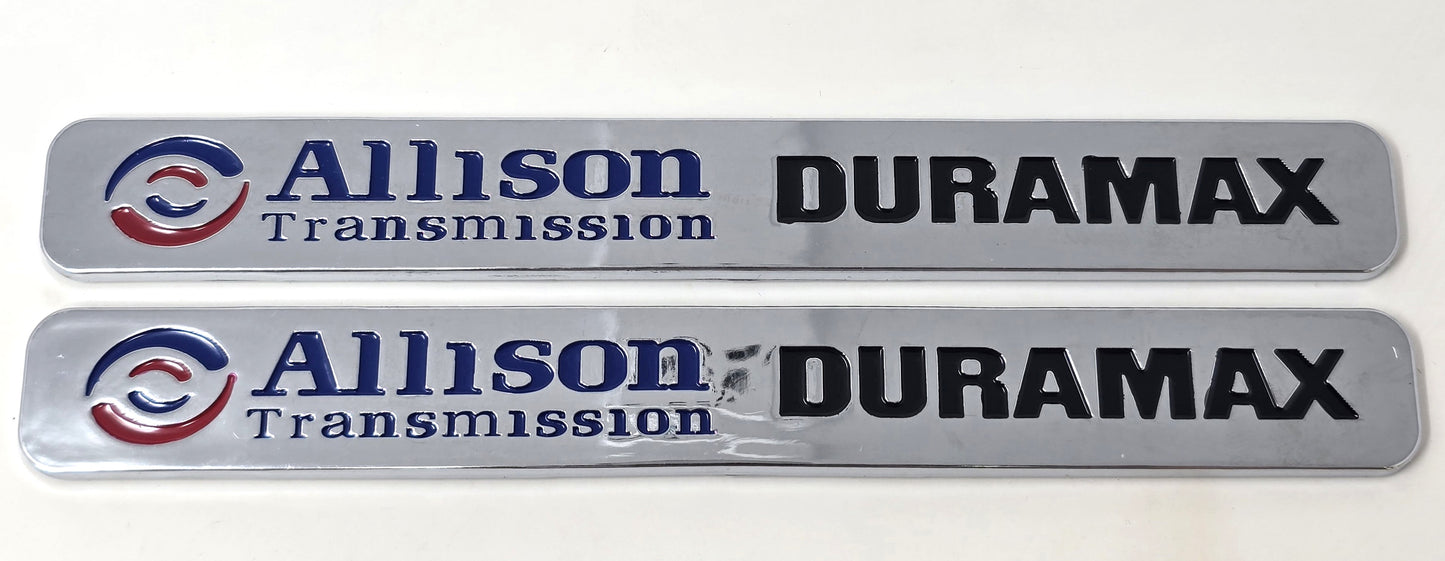 Set of Chrome Door Badges Emblems for 6.6l Allison Duramax Diesel Pair