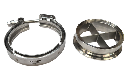 4.0in S400 *T4 Foot* Downpipe Turbo Guard Cross Bolts Flange & Clamp