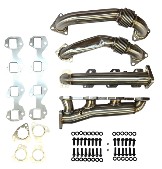 Fabricated High Flow Exhaust Manifolds & Up Pipes for 6.6 Duramax 2001-2004 LB7