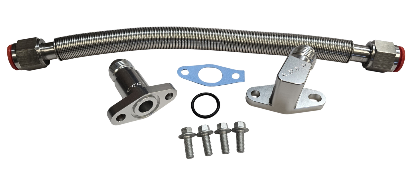 -12 S300/S400 Turbo Oil Return Drain Line Kit for 2001-2016 6.6l Duramax