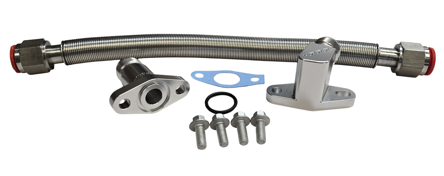 -12 S300/S400 Turbo Oil Return Drain Line Kit for 2001-2016 6.6l Duramax