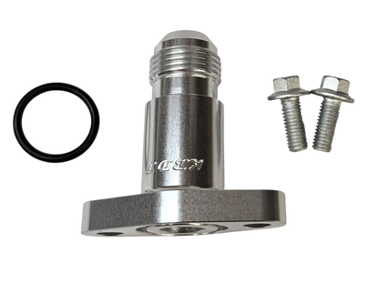 -12AN Billet Turbo Oil Return Drain Line Engine Adapter for 2001-16 6.6l Duramax