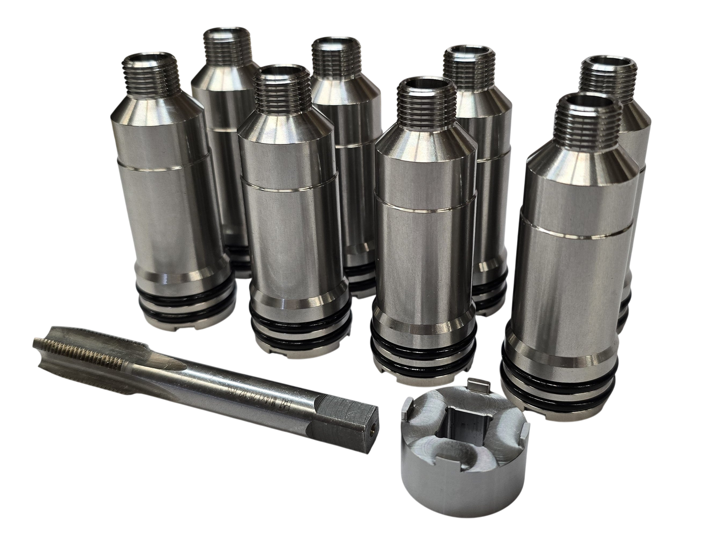 Thread In Fuel Injector Cups for 6.6l Duramax LB7 Chevy GMC 2001-2004
