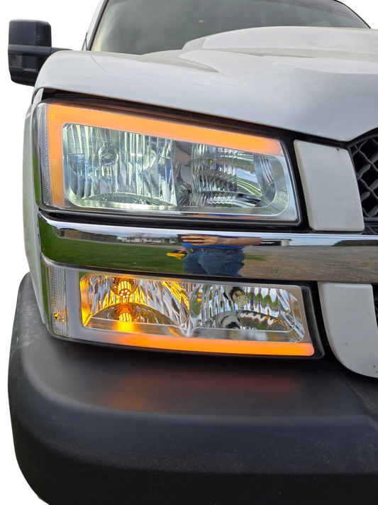 Switchback Cat Eye Headlights for 6.6l Duramax LB7-LBZ 03-06 Chevy Silverado