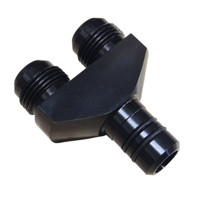 Twin Compound -12AN Turbo Oil Drain Line Adapter For 89-22 5.9L 6.7L Cummins