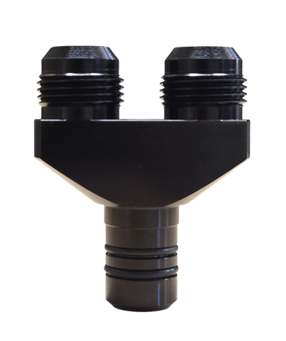 Twin Compound -12AN Turbo Oil Drain Line Adapter For 89-22 5.9L 6.7L Cummins