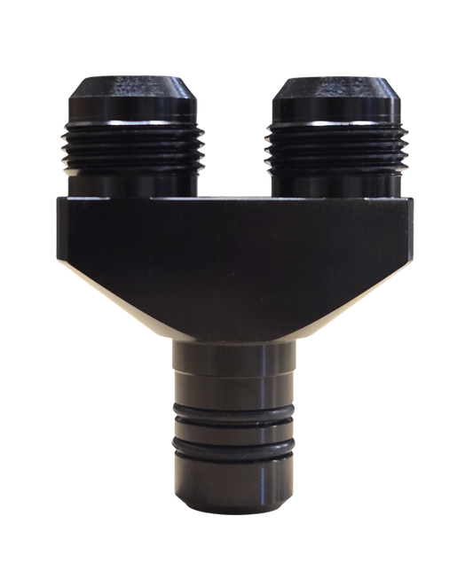 Twin Compound -12AN Turbo Oil Drain Line Adapter For 89-22 5.9L 6.7L Cummins
