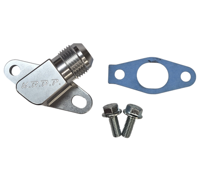 -12AN Billet Turbo Oil Return Drain Line Engine Adapter for 2001-16 6.6l Duramax