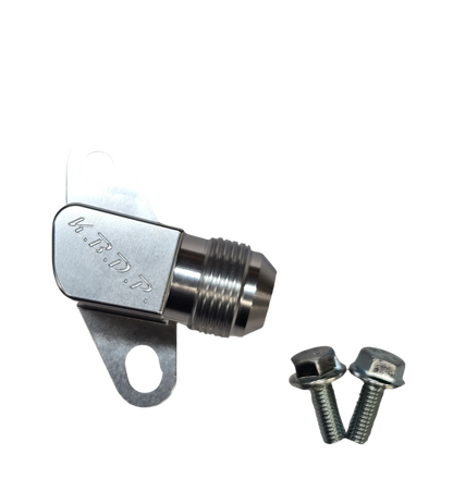 -12AN Billet Turbo Oil Return Drain Line Engine Adapter for 2001-16 6.6l Duramax