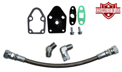 Turbo Oil Drain Line Tube Kit for 92-02 6.5l 6.2l Detroit Diesel Chevy GMC