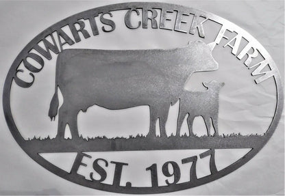 Custom Metal Farm or Family Sign, Animals, Tractor, Objects- Established In Year