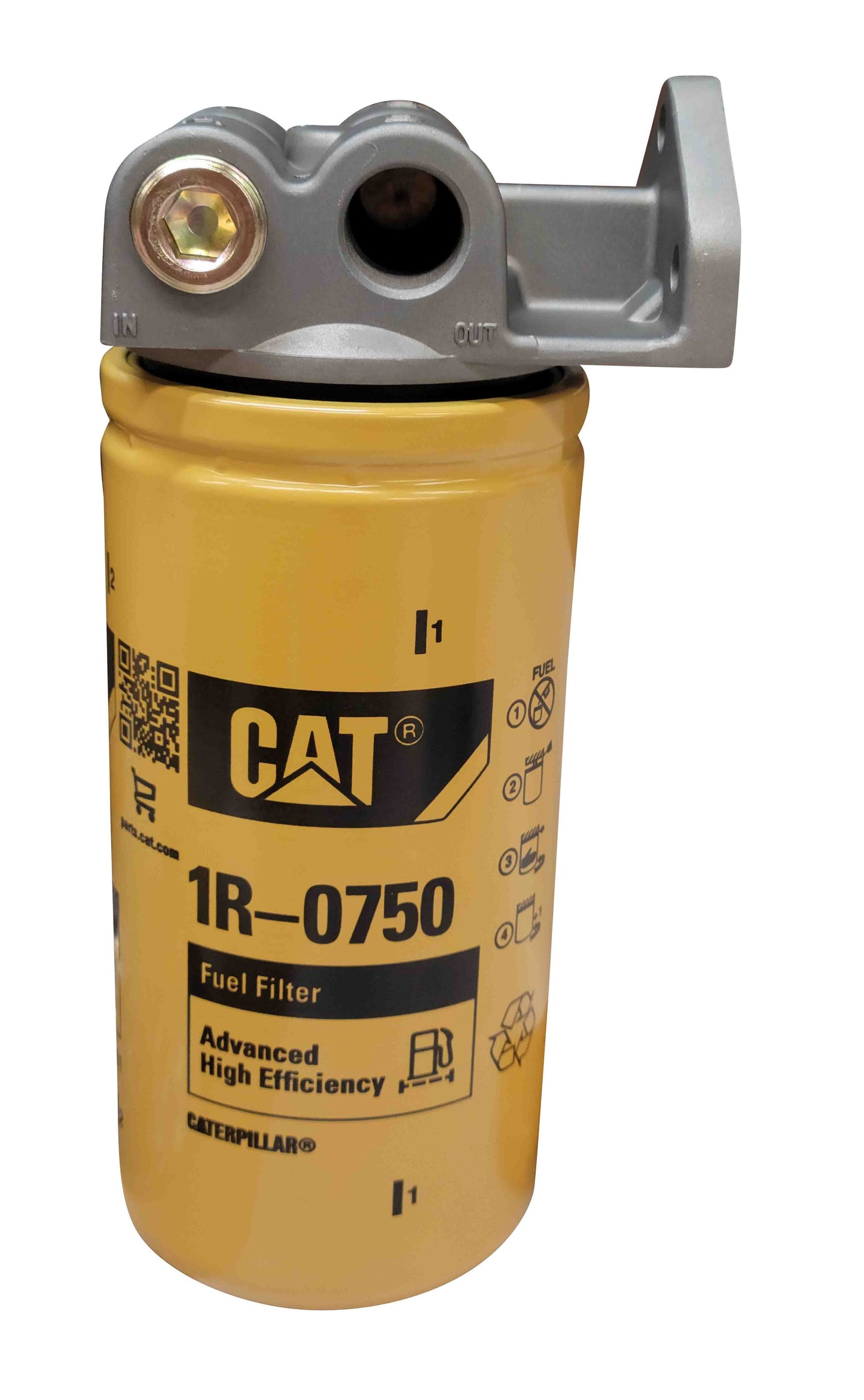 Diesel Fuel Filter Remote Mount Base 1"-14 with CAT 1R-0750