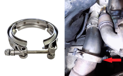 Lower Turbo Downpipe Exhaust V-Band Clamp for 6.6l 2001-2015 LB7-LML Duramax