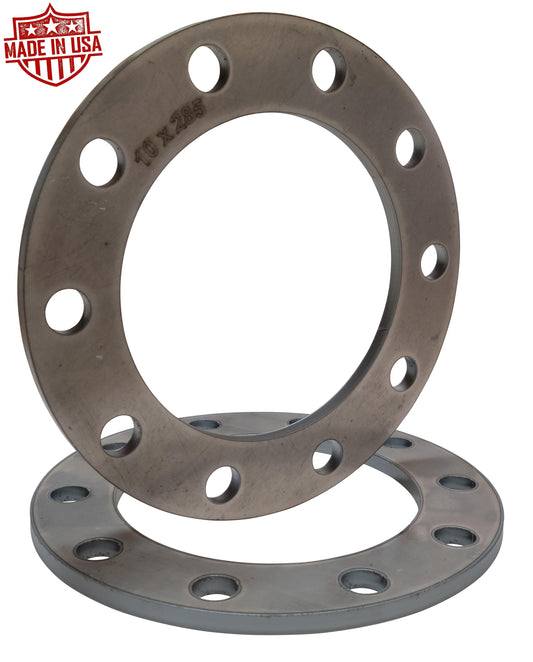 (2) 1/2" Steel Semi Wheel Spacers for 10x285mm or 10x11.25" Lug Bolt Pattern Hub Centric