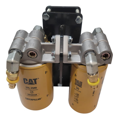 Dual Diesel CAT Fuel Filter Remote Mount System without Lift Pump