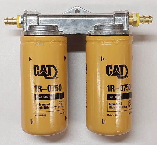 Dual Diesel Fuel Filter Remote Mount System for CAT Filters