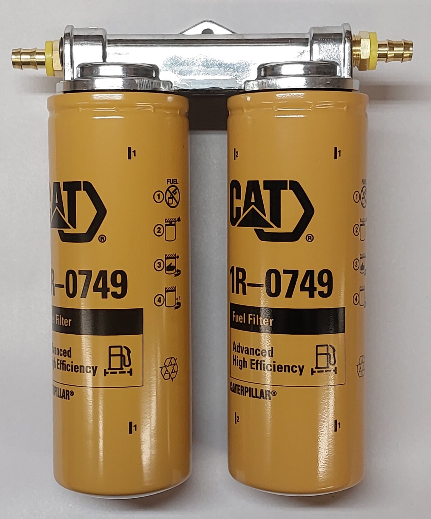 Dual Diesel Fuel Filter Remote Mount System for CAT Filters