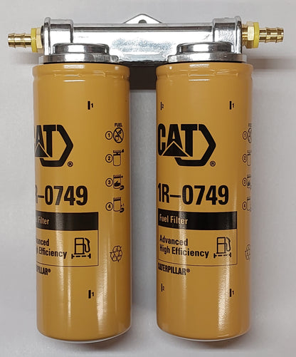 Dual Diesel Fuel Filter Remote Mount System for CAT Filters