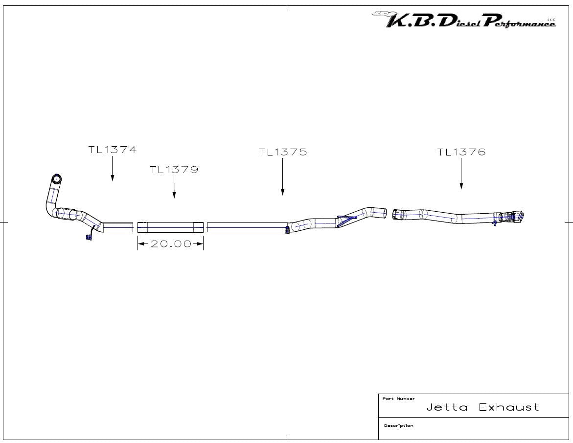 Stainless Exhaust for 2006 VW Jetta 1.9l BRM TDI Turbo Diesel