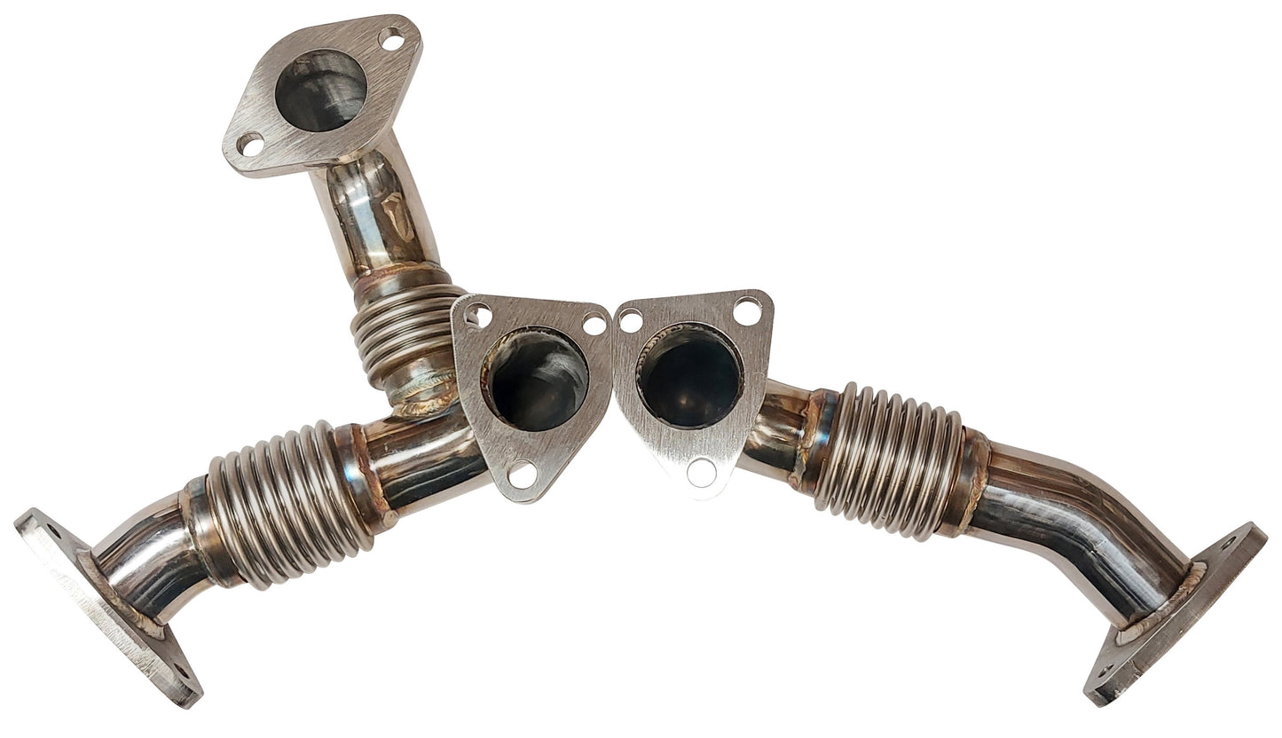 Stainless Turbo Exhaust Up Pipes for 2006 6.6l LBZ Duramax Kodiak Topkick