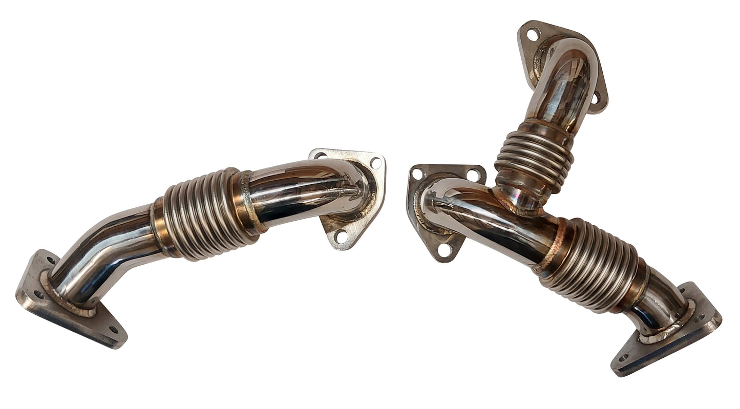 Stainless Turbo Exhaust Up Pipes for 2006 6.6l LBZ Duramax Kodiak Topkick