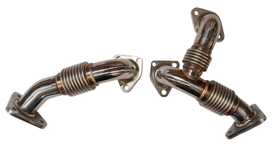 Stainless Turbo Exhaust Up Pipes for 2006 6.6l LBZ Duramax Kodiak Topkick