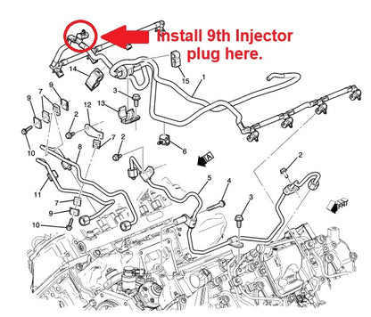 CP3 Fuel Pump 9th Injector Plug for 6.6l LML 2011-2016 Duramax