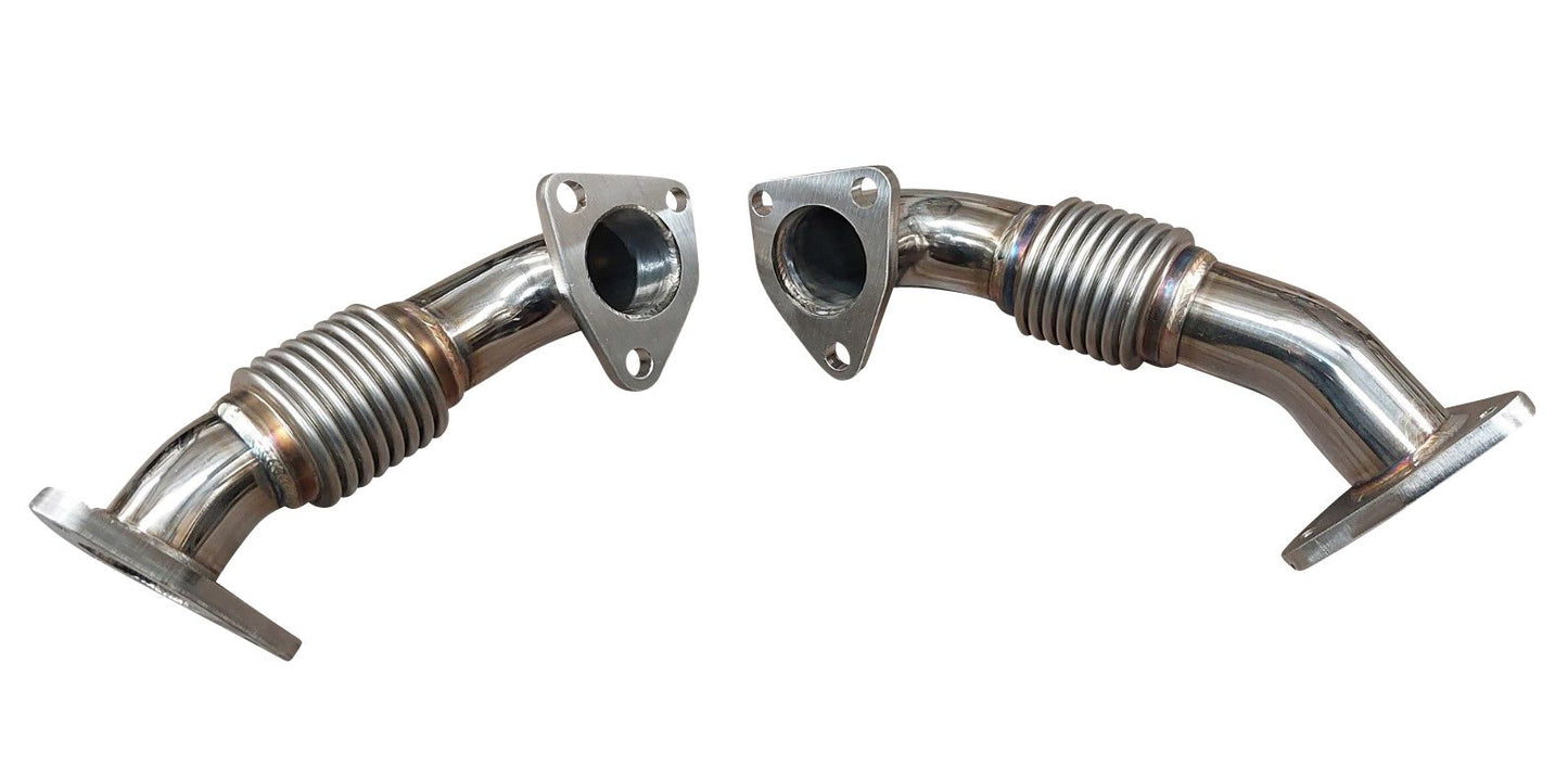 Stainless Turbo Exhaust Up Pipes for 03-04 6.6l LB7 Duramax Kodiak Topkick