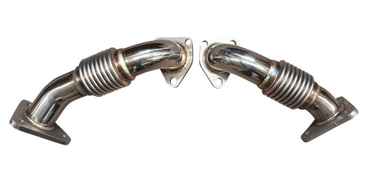 Stainless Turbo Exhaust Up Pipes for 03-04 6.6l LB7 Duramax Kodiak Topkick