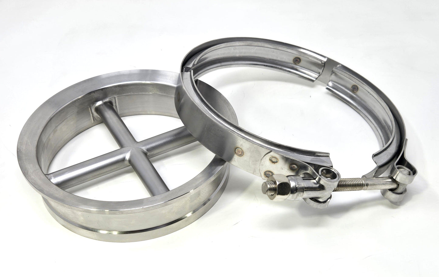 5 Inch S400 *T6 Foot* Downpipe Turbo Guard Cross Bolts Flare Flange & Clamp