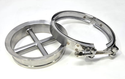 5 Inch S400 *T6 Foot* Downpipe Turbo Guard Cross Bolts Flare Flange & Clamp
