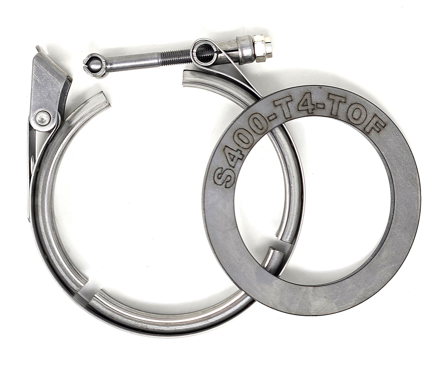 4 Inch S400 GT45 *T4 Foot* Downpipe Flare Flange & Clamp